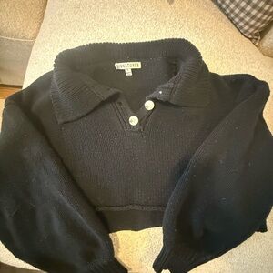 Signature8 Black Womens long sleeve cropped Sweater - size S